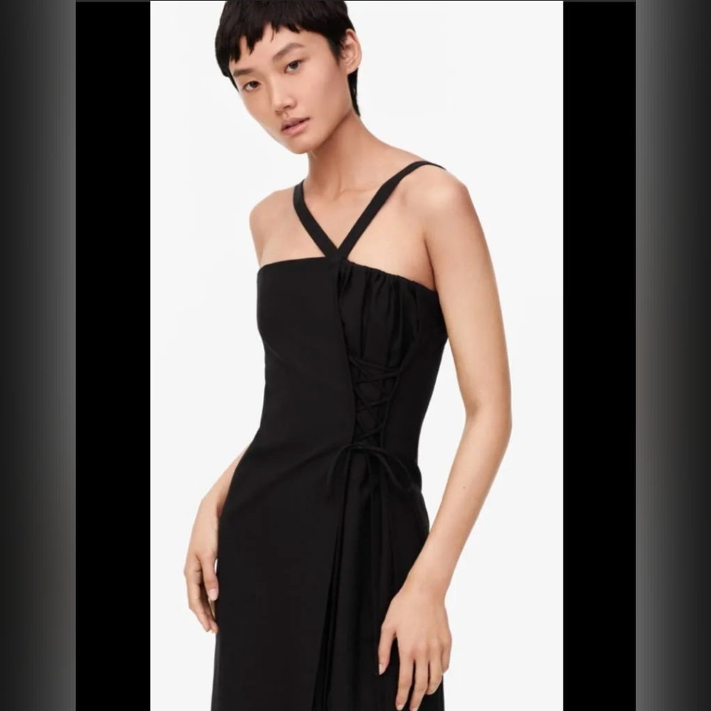 Zara| 2020 Collection Limited edition, Black Lace-Up Detail with Corset Waist - Picture 16 of 16